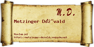 Metzinger Dévald névjegykártya